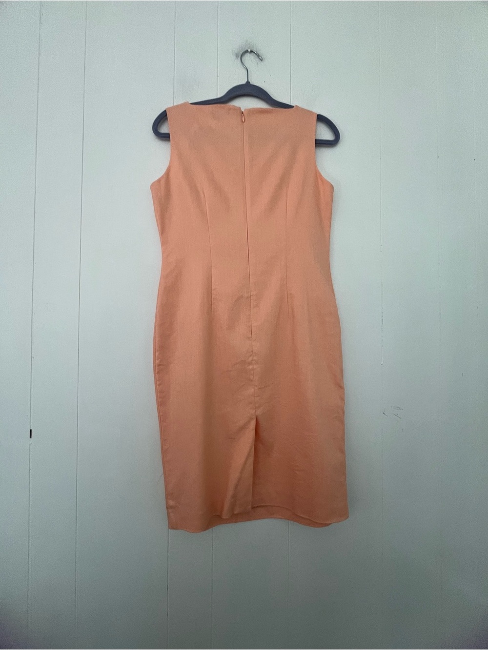 Ann Taylor Sleeveless Sheath Dress Tangerine Cream Linen Blend Size 4 - Picture 8 of 13
